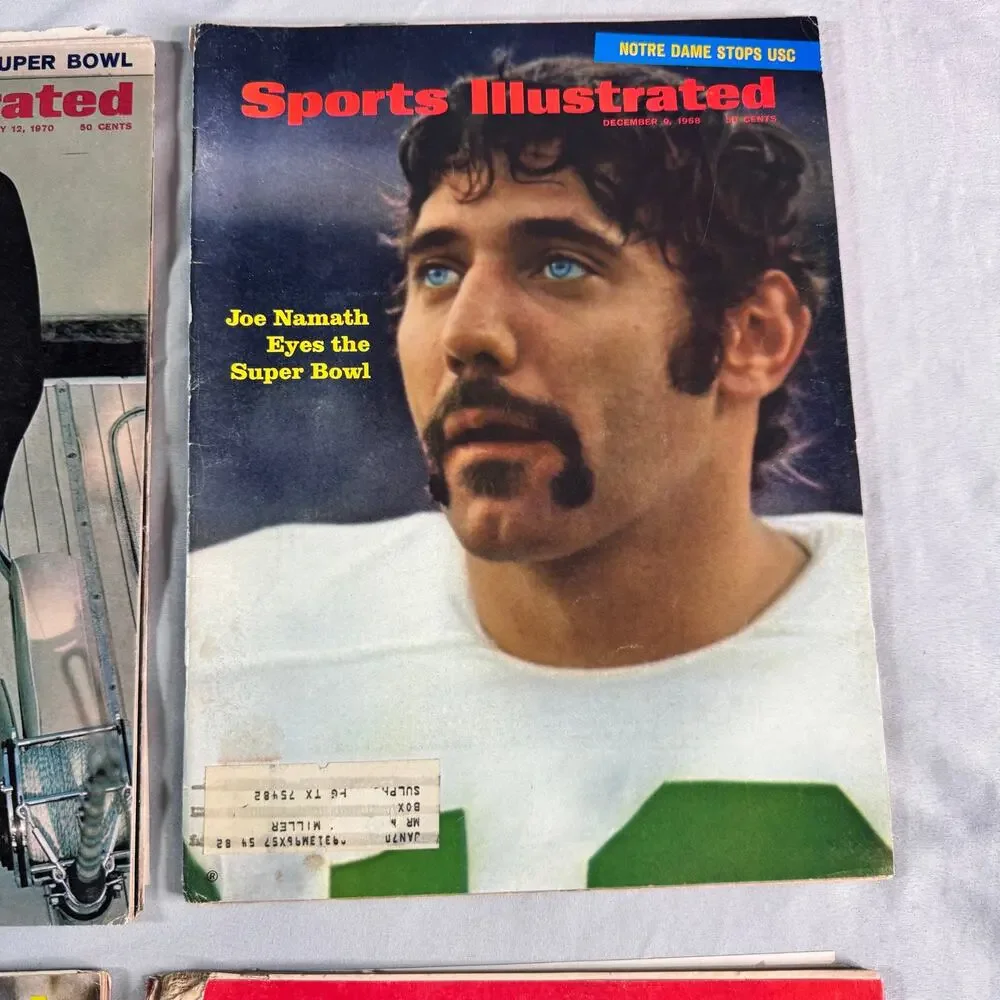 1968 Sports Illustrated Magazine Lot of 4 Joe Namath OJ Simpson Super Bowl USC